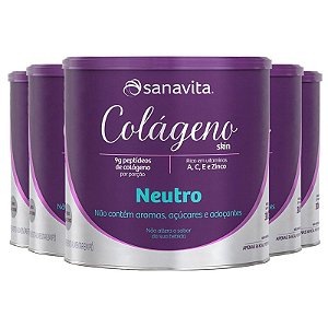Kit 5 Colágeno Sanavita - 300g - Neutro