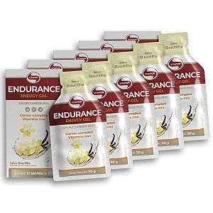 Kit 5 Endurance Energy Gel Vitafor Caixa 12 sachês Baunilha