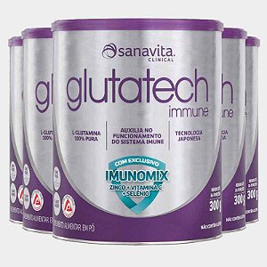 Kit 5 Glutatech Immune Glutamina Sanavita 300g