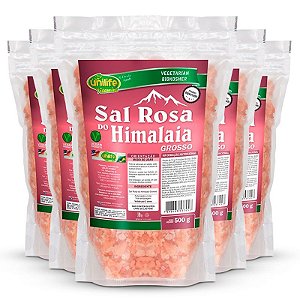 Kit 5 Sal Rosa do Himalaia Grosso Unilife Pacote 500g