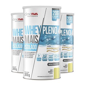 Kit 3 Whey Protein Isolado Clinicmais Pleno Baunilha 300g