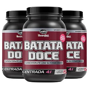 Kit 3 Batata Doce Roxa Farinha Concentrada 4:1 100% Pura Unilife 1kg