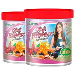 Kit 2 Chá de hibisco solúvel 220g Unilife