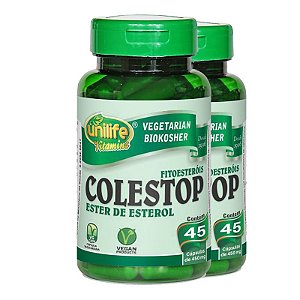 Kit 2 Colestop ester de esterol (fitoesteróis) 45 cápsulas Unilife