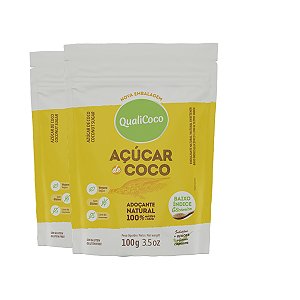 Kit 2 Açúcar de coco natural Qualicôco 100g