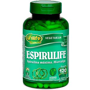 Spirulina 500mg Espirulife Unilife 120 cápsulas