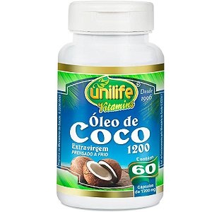 Óleo de Coco Extravirgem Unilife 60 Cápsulas