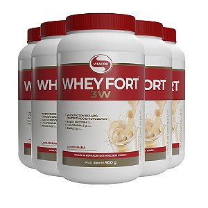 Whey Protein Vitafor Fort 3W 900g Banana Kit 05 Und