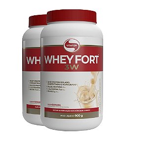 Whey Protein Vitafor Fort 3W 900g Banana Kit 02 Und