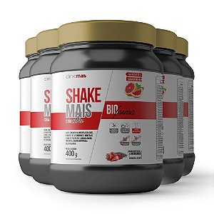 Kit 5 Shake Bioforma com chia Clinic Mais Morango 400g