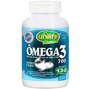 Ômega 3 óleo de peixe 700mg 120 cápsulas Unilife