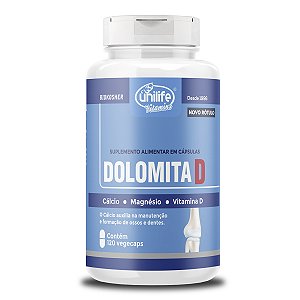 Dolomita com Vitamina D 120 cápsulas Unilife