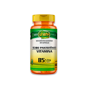 Vitamina B5 Ácido Pantotênico 60 cápsulas Unilife