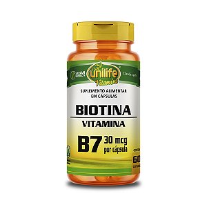 Vitamina B7 Biotina 60 cápsulas Unilife