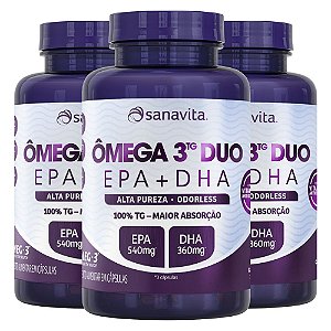 Kit 3 Ômega 3TG Duo Sanavita 60 cápsulas