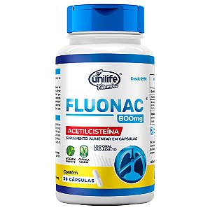 Fluonac Acetilcisteína Unilife 30 cápsulas