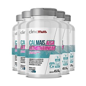 Kit 5 Calmais Alga Lithothamnium Clinic Mais 760mg 60 cápsulas