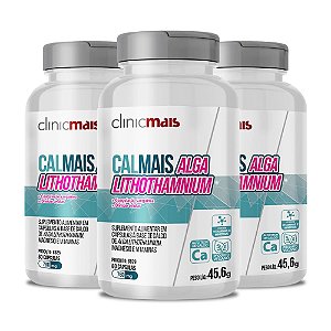 Kit 3 Calmais Alga Lithothamnium Clinic Mais 760mg 60 cápsulas