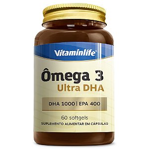 Ômega 3 Ultra DHA 1000 EPA 400 Vitaminlife 60 cápsulas
