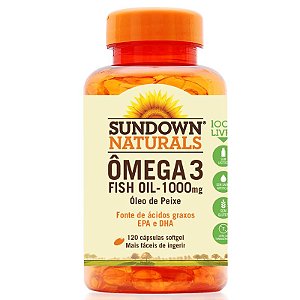 Ômega 3 Sundown Óleo de Peixe 1000mg 120 Cápsulas