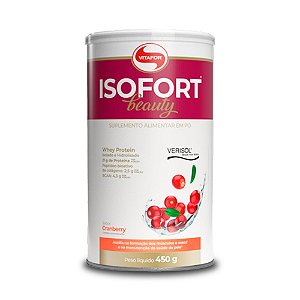 Whey Protein Isofort Beauty Isolado Vitafor Cranberry 450g
