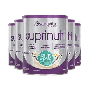 Kit 5 Suprinutri ganho de peso Sanavita Baunilha 400G