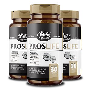 Kit 3 Proslife Óleo de Semente de Abóbora com vitaminas Unilife 30 Cápsulas