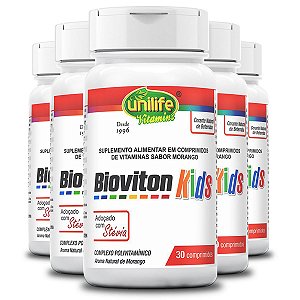 Kit 5 Bioviton Kids Polivitaminíco Unilife 30 comprimidos