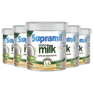 Kit 5 Coco Milk Supramil Unilife Leite de coco em pó 200g