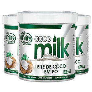 Kit 3 Coco Milk Unilife Leite de coco em Pó 200g