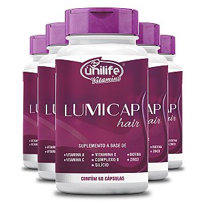 Kit 5 Lumicap Hair Unilife 60 cápsulas