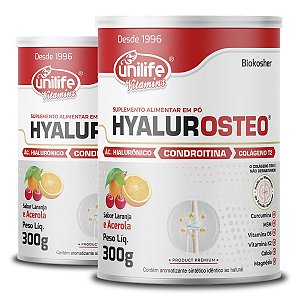 Kit 2 Hyalurosteo Condroitina Unilife Laranja com Acerola 300g