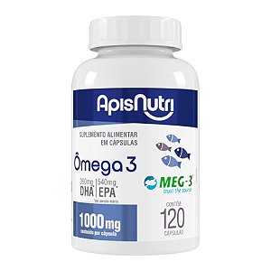 Ômega 3 Óleo de Peixe 1000mg Apisnutri 120 cápsulas