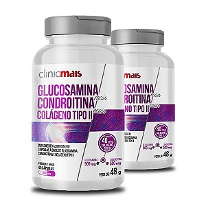 Kit 2 Glucosamina + Condroitina Clinicmais 60 Cápsulas