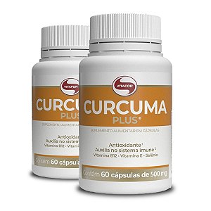 Cúrcuma Vitafor Plus 500mg 60 Cápsulas Kit 02 Und