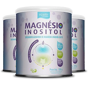 Kit 3 Magnésio Inositol Equaliv sabor Limão 330g