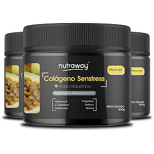 Kit 3 Colágeno Senstress Nutraway sabor Maracujá 300g
