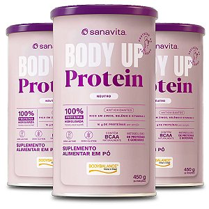 Kit 3 Body Up Protein Sanavita Neutro 450g