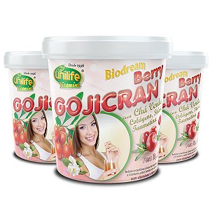 Kit 3 Biodream Berry Gojicran Unilife sabor Laranja com Acerola 220g