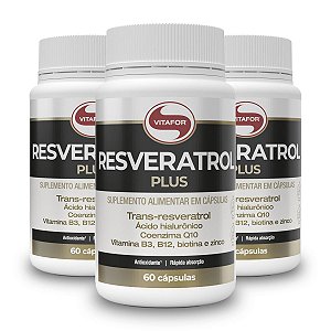Kit 3 Resveratrol Plus Vitafor 60 Cápsulas