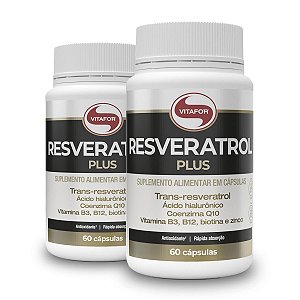 Kit 2 Resveratrol Plus Vitafor 60 Cápsulas