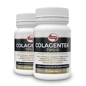 Kit 2 Colágeno Tipo 2 Colagentek Vitafor 30 Cápsulas