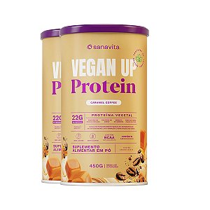 Kit 2 Vegan Up Protein Sanavita Caramel Coffee 450g