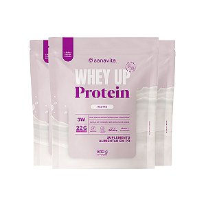 Kit 3 Whey Up 3W Sanavita Neutro 840g