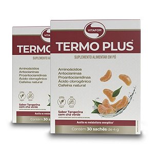 Kit 2 Termo Plus Vitafor Tangerina e Chá Verde 30 Sachês 4g
