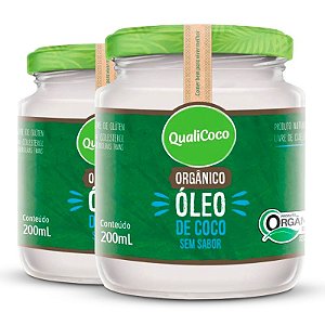 Kit 2 Óleo de coco sem sabor Qualicoco 200 ml orgânico