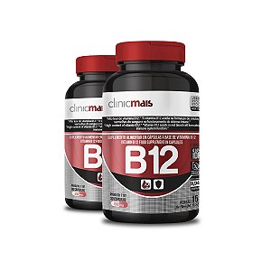 Kit 2 Vitamina B12 500mg ClinicMais 30 cápsulas
