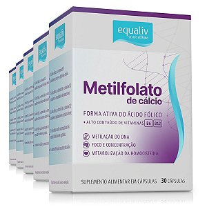 Kit 5 Metilfolato de Cálcio Equaliv 30 cápsulas
