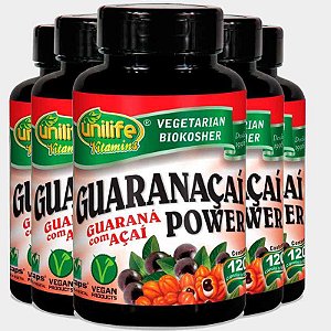 Kit 5 Guaraná com Açaí Guaranaçaí Unilife 120 Cápsulas