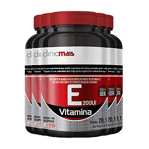 Kit 5 Vitamina E 200UI 670mg Clinicmais 30 Cápsulas
